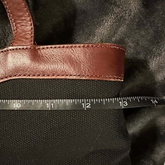 Scala Embroidered Twin Palms and Pineapple Black with Brown Leather Trim Handbag - Picture 12 of 15